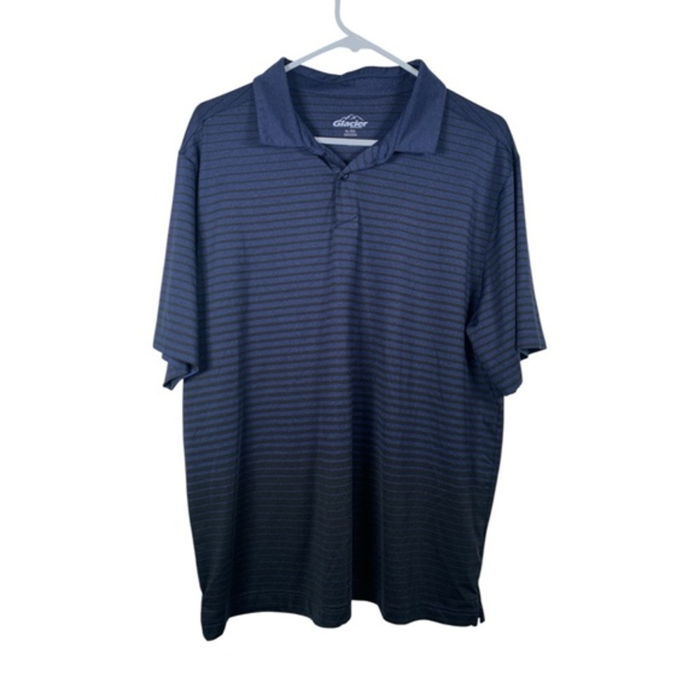 Glacier Performance Navy Blue Black Golf Polo Shirt Size XL EUC #0786